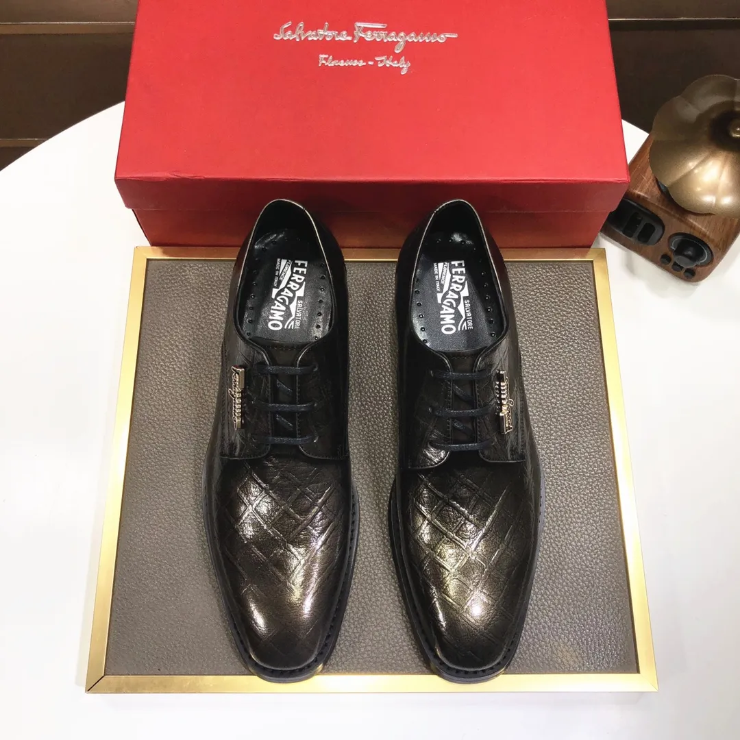Men's shoes 💰480💰[Ferragamo/Ferragamo] The latest model in the counter, original imported cowhide fabric + sheepskin lining + original luxury metal buckle + original combination outsole, no pressure in comparison 38--44 (custom-made for 45, non-refundable)